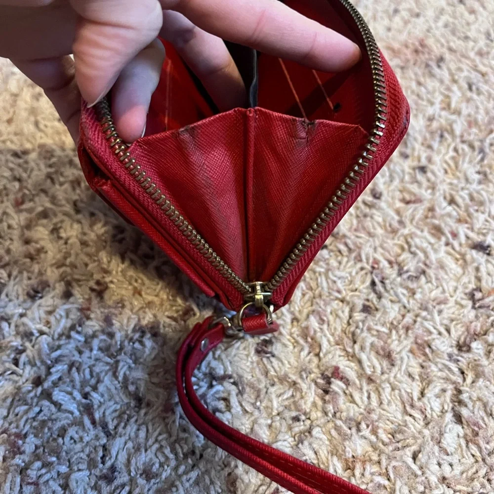 Tory Burch Cherry Red Saffiano Wallet - Picture 3 of 5